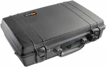 Durable Pelican Protector laptop case with double safety locks with keys.