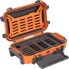 an orange Pelican r40 ruck case, open