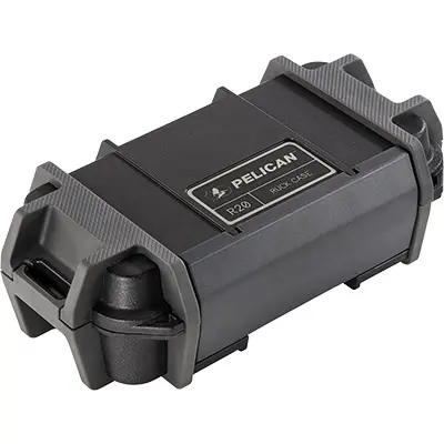 a black pelican r20 ruck case, closed