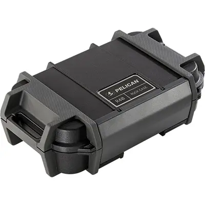 a black pelican r40 ruck case, closed