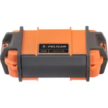 an orange Pelican r20 ruck case, closed