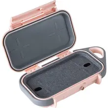 a blush and gray pelican g40 go case for personal utilities, open