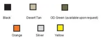 Black,Tan,Green,Orange,Silver,Yellow