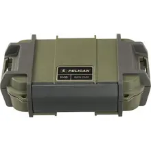 a green Pelican R40 ruck case, closed